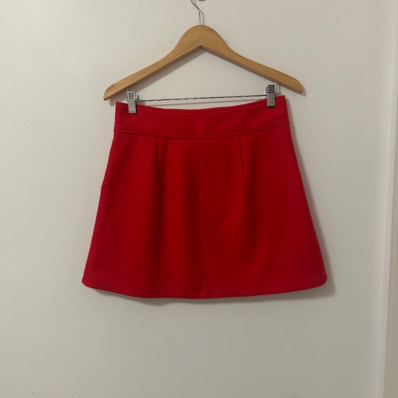 J. Crew Wool Red Mini Skirt with Pockets | Size 6 - Picture 6 of 10